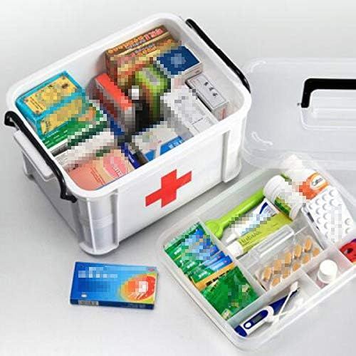 First Aid Kit Emergency Kit Box, 2-Layer Child First Aid Box Plastic Large Medical Storage Box,