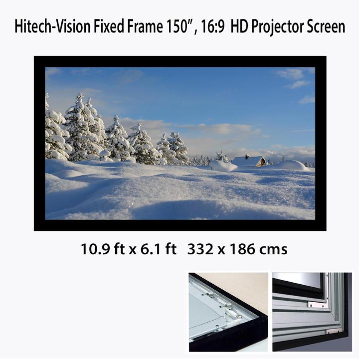Hitech-Vision Fixed Frame Projector Screen - Matt White 150"  16:9 (10.9 ft x 6.1 ft)