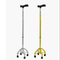 uad Cane with Small Base - Quad Walking Cane with Offset Cane Handle and Adjustable Height - 4 Tip Cane for Stability, Grey/Silver. 