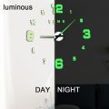 Night Light Wall Clock, Glow in The Dark Wooden Wall Clock, Silent Battery Operated Luminous Wall Clock for Bedroom, Living Room, Kitchen. 