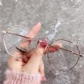 Optical Sunglasses Fashion Ins Trend Octagonal Anti-Blue Light Glasses Uv400 Protection Anti-Blue Light Vintage Eyeglasses for Computer Outdoor Travel Daily Wear Fashion Accessory Women Office Use. 