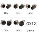 1 set of gx12-2 / 3 / 4 / 5 / 6 / 7-pin male and female 12mm diameter wire panel connector aviation round connector plug. 