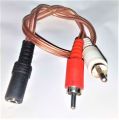 3.5mm Female Aux to 2-Male RCA Audio Stereo Cable - Spiral Shielded, Molded Connectors for Enhanced Sound Quality. 