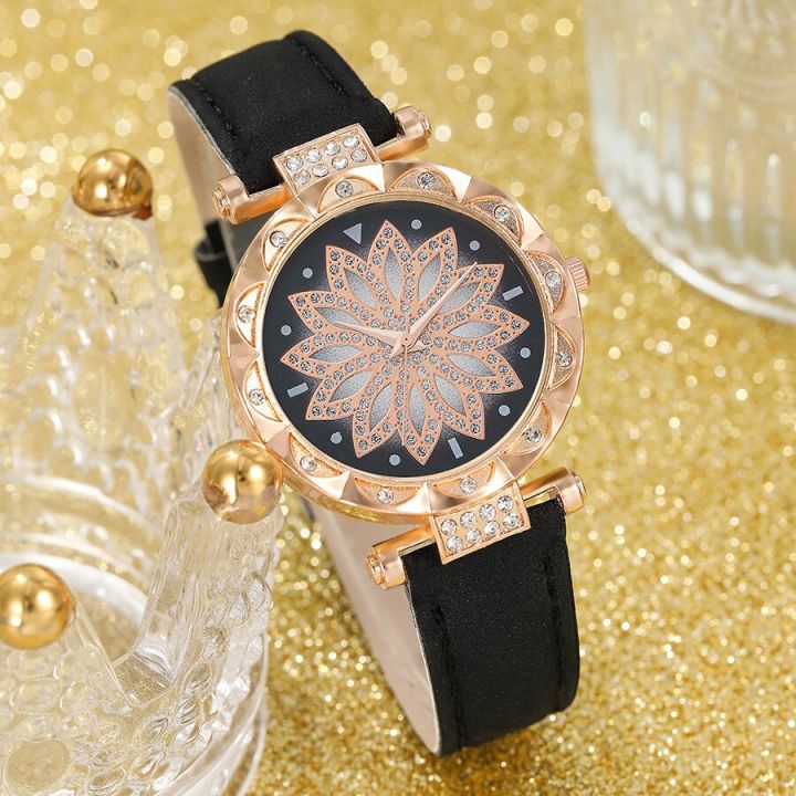 6pc%20Women%20Quartz%20Watch%20Jewelry%20Set%20Business%20Fashion%20Casual%20Round%20Pointer%20Flower%20Watch%20Necklace%20Bracelet%20Earrings%20Ring%20Set%20Gift%20-%20Image%204