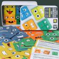 Face Change Cube Game Toy Montessori Expression Puzzle Building Blocks Toys Early Learning Educational Match Toy for Kids Toy. 
