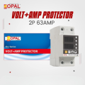 OPAL Volt + Amp Protector | 2P 63AMP with Energy Counter (kWh) - Sky Series  | voltage protector |  Available at Raza Traders Quality Redefined. 