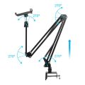 Overhead Tripod Articulating Arm Phone Holder mount, Lazy tripod Video Webcam Arm Stand for Baking Crafting Demo Videos/Live Streaming makeup sketching vlog or blog tripod stand. 