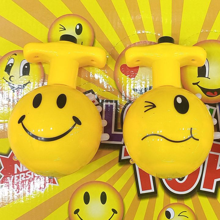 Spinning Flash Top EMOJI With Lights & Music Spin Toy with Launcher Bey Blade For Kids Boys Girls Beyblade Battle Saucer Toys Lato Laatoo Lattu