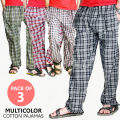 Pack Of 3 Multicolour Cotton Pajamas For Mens. 
