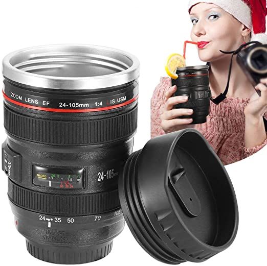 Camera Lens Coffee Mug - Black