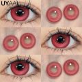 【HOT】 UYAAI Halloween Cosplay Color Contact Lenses Cosplay Lens Anime Red Lenses Girl Tears Graduated Colored Lenses Makeup Eye Len. 