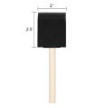 Foam Brush - 2-inch Sponge Paint Brush for Acrylic Painting, Staining, Varnishes & DIY Craft Projects - Art Supplies Wooden Handle. 