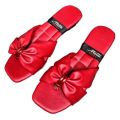 Women Flat-bottomed Bow Knot Color Matching Slippers, Fashion Open Toe Comfy Beach Roman Flat Sandals, Ladies Female Slope Pool Beach Travel Lazy Slip On Single Shoes, Women's Slim Tropical Flip Flops. 