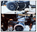 Engine+Chain cover full wrap sticker kit for all 70cc bikes with exact size, matt black, other colors also avlbl on demand. 