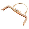 Vintage Rhinestone Metal Purse Frame Kiss Clasp Lock Bag Clutch Handle DIY. 