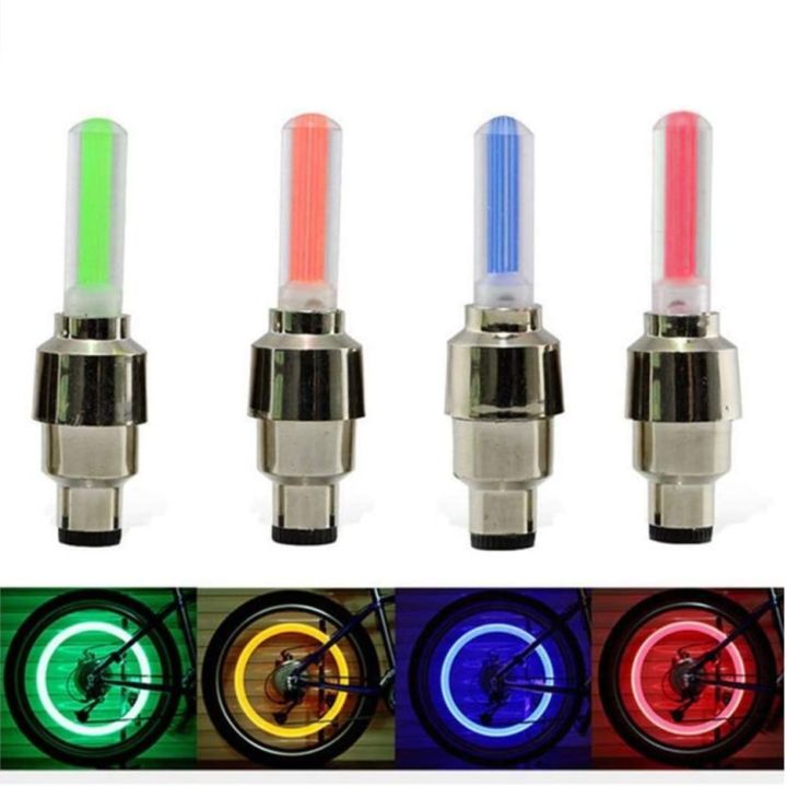 4 PCS Motion Activated Glow Bike Flashlight Car Motorcycle Tire Valve Caps Wheel Light – Amazing Fantastic Bicycle Accessory