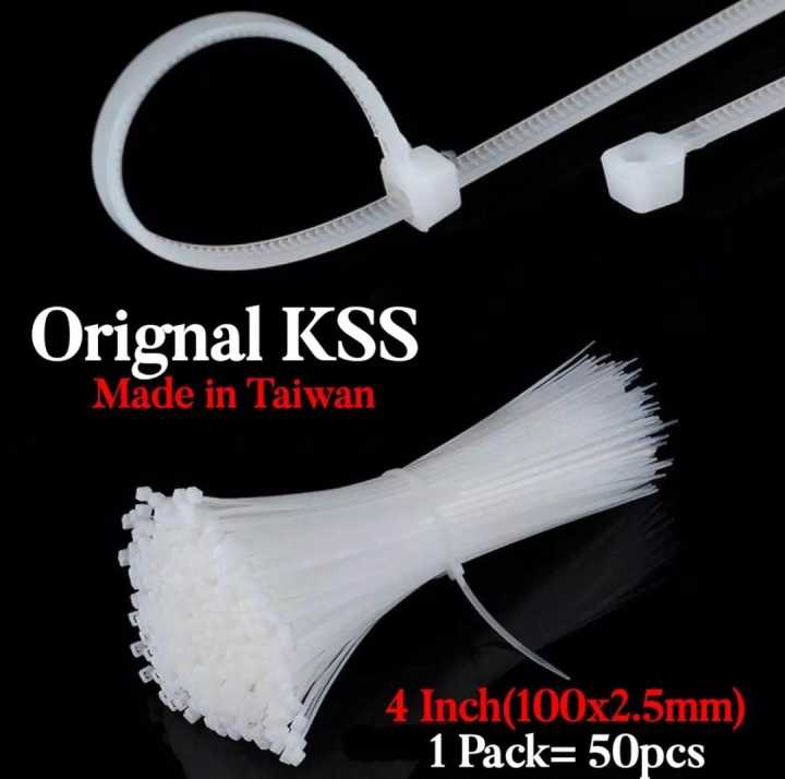 Orignal KSS Taiwan Nylon Cable Zip Ties 4,6,8,10,12 Inch Size- 50Pcs Pack