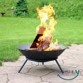 Wishly Iron Fire Pit Bowl - Outdoor 20 Inch Fireplace - Wood Burning Patio & Backyard Firepit - Small Round Portable Sturdy Stand. 