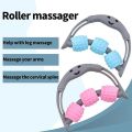 Techmanistan Massage Roller for Neck Thigh Calf and Leg, 3 Wheeler Muscle Roller, Fit Roller Pro Trigger Point Massager Tool. Personal Muscle Handheld Deep Tissue Trigger, Muscle Roller Massager. 