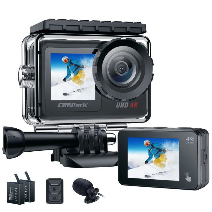 Campark V40 4K Action Camera 30FPS 20MP WiFi Waterproof Sports Camera with Touch Screen Video Vlogging Camera