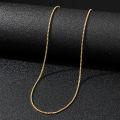 KISSWIFE Wholesale High Quality Hip Hop 1.5mm 2mm 2.4mm 3mm 316L Gold Plated Stainless Steel Box Chain Necklace Men Women 45cm. 