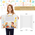 4 Pcs Trifold Poster Board, White Poster Board Comes with Sticky Accessories, Corrugate Presentation Boards Easy Install S. 
