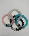 Pack of 3 Friendship Bracelets, Pink White Black Bracelet, Bracelets for Girls. 