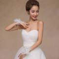 ✪【Available】Women Embroidery Lace Fingerless Gloves Artificial Flower Rhinestone Beads Wedding Bridal Sunscreen Formal Short Mittens. 