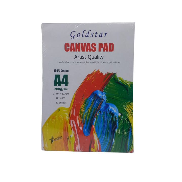 A4 Size Canvas Pad 10 Sheets 100% Cotton 280gsm