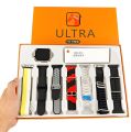 Ultra smart watch 7 in 1 set with 7 Different strap Rendom Colour 49mm Big HD Display / High Quality Bluetooth and smart watch. 