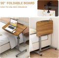Bed Desk Adjustable Overbed Laptop Table - Portable Rolling Tray Cart with Wheels for Sit Stand Use. 