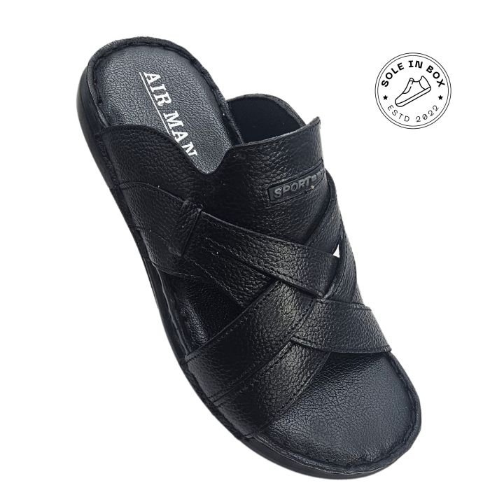 AirMan%20Fashion%20Black%20Leather%20Comfort%20Slipper%20-%20Image%206