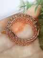 Gold-Plated Zircon Kundan Bracelet – Traditional Bridal & Festive Jewelry for Girls | Fashion Gift. 
