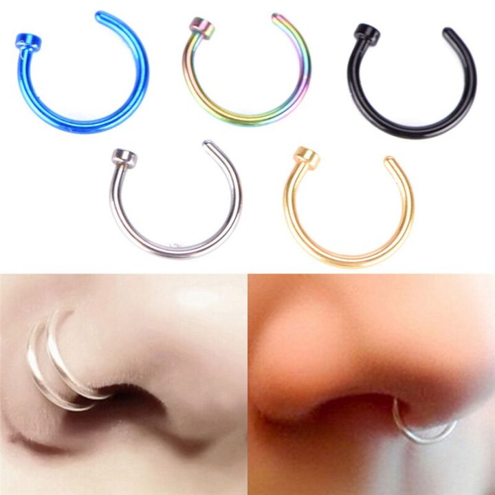 Medical Nostril Titanium Nose Hoop NoAse Rings Clip On Nose Ring Body Piercing Piercing Jewelry For Women