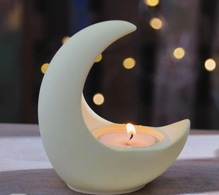 Aesthetic moon candle holder/cute decor/pinterest decor/candles