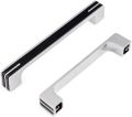 5.6 inch Modern Kitchen Cabinet Handles, Silver Black Kitchen Hardware Drawer Pulls Perfect for Modern Kitchen Designs,  Interior Door Handles for Cabinets, Cupboard, Pack Of2,  4, 10 And 20.. 