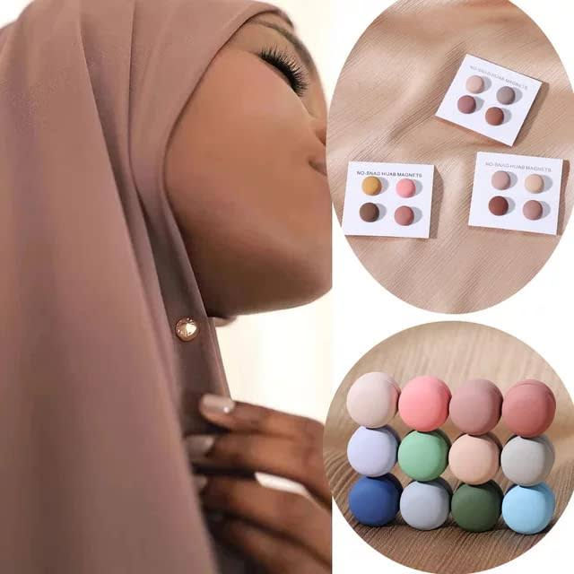 Pairs Hijab Pins Round Hijab Magnetic Pins for Women Girls Multi-Use ...