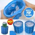 Ice Cube Maker Silicone Bucket for Mini Ice Cubes - Space Saving Ice Maker Cup makes Magic Ice Nugget for Cocktail Crushed Ice Chips, Ice Mold Cylinder Bucket Ice Cube Tray with lids. 