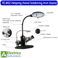Helping Hand Soldering Stand TE-802/ TE-803 for solder work magnifying glass portable with Light by Electrica. 