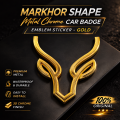 Markhor Shape Metal Chrome Car Badge Emblem Sticker -Gold-. 