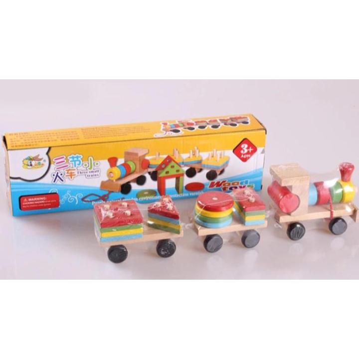 Wooden Shapes Train Toy Multi Color Multi Shapes