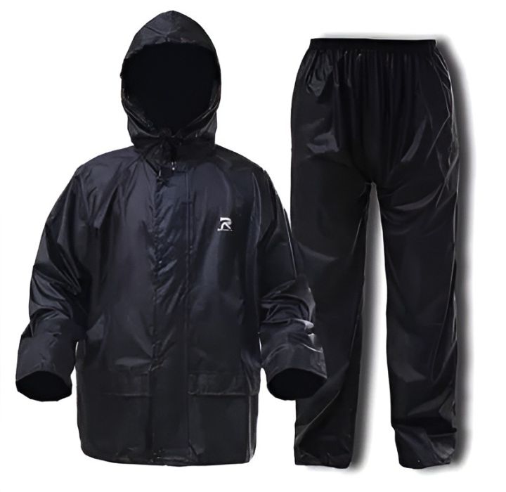 Black & Blue Men's Waterproof Rain coat |Rain Suit with Hood & Carry Bag for Bikers Free Size Fits from M to XXL