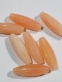 Acrylic Long Cut Marble Textured Peach Beads for DIY Crafts - Pack of 40gms - Ideal for DIY, Crafting, Jewelry Making, Jewelry, and Dress Accessories.. 