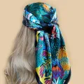 Towel popular print square 023 Oumei Toutan sunscreen silk scarf 2M shawl fashion sand 90*90C shaped bandana. 