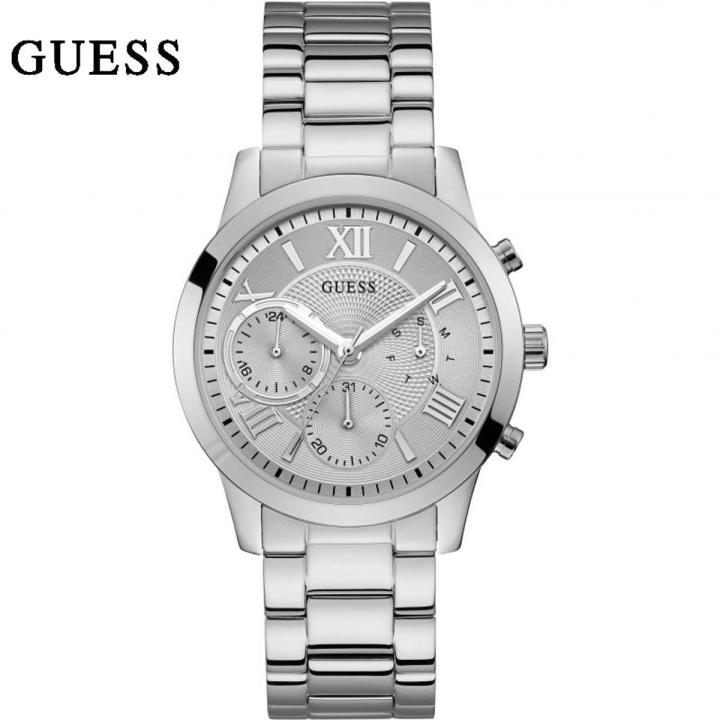 Guess Silver Dial Silver Stainless Steel Watch For Women-W1070L1