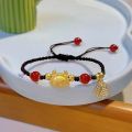 Chinese Style Zodiac Dragon Bracelet Women Men 2024 New Year Lucky Pixiu Red Beaded Elastic Bangles Friendship Amulet Jewelry. 