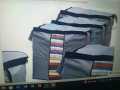 Pack of 5 Portable Bamboo Clothes Blanket Large Folding Bag Storage Box Organizer. 