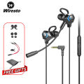 Wiresto Gaming Earphones Handsfree In Ear Headphones pubg Wired Earphones Earbuds Headset Noise Cancelling Stereo Computer Gamer Headphones with Dual Mic for Mobile Phone PS4 New Xbox One Free Case. 
