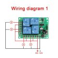 4Ch 12V DC remote control switch 433Mhz - output 220V AC DC 10A 2200W. 