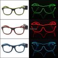 【Simple 3C】Design DJ Sunglasses Neon Glasses Mini 3V Steady on Inverter without Wire Convenient LED Glasses for Party Props. 